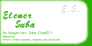 elemer suba business card